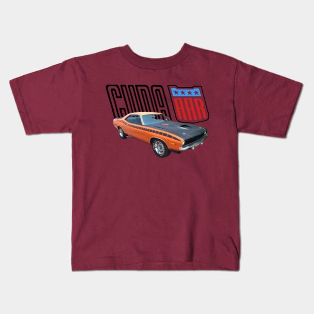 Orange 1970  AAR Cuda Kids T-Shirt by Permages LLC